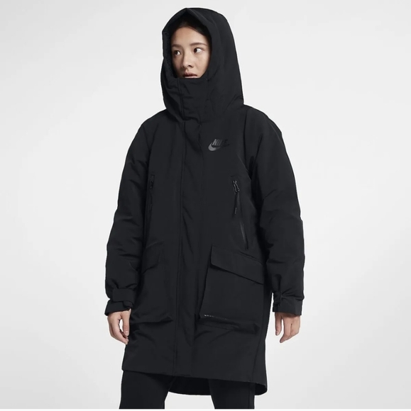 Nike Womens Sportswear Tech Pack Down-fill Parka - Sz Lrg - Black NWT - Picture 3 of 16
